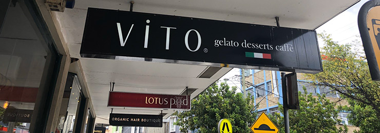 ViTO Gelato & Caffe at Balmain outside sign