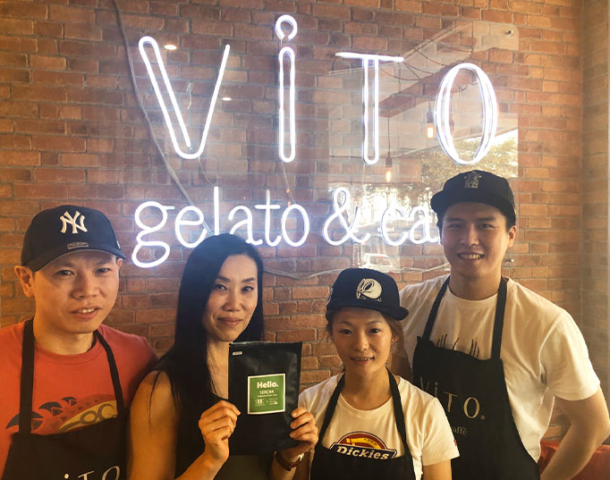 ViTO Gelato & Cafe at Balmain. Now, Real Epicure Hello. Sencha & Hojicha are available. The image is with ViTO Gelato & Cafe at Balmain staffs.